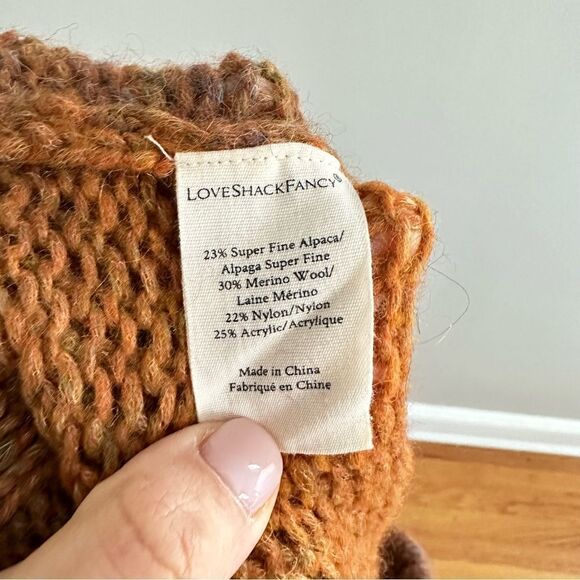 LoveShackFancy Blossom Pant Knit Sweats Orange High Rise Russe Rio - Picture 8 of 9